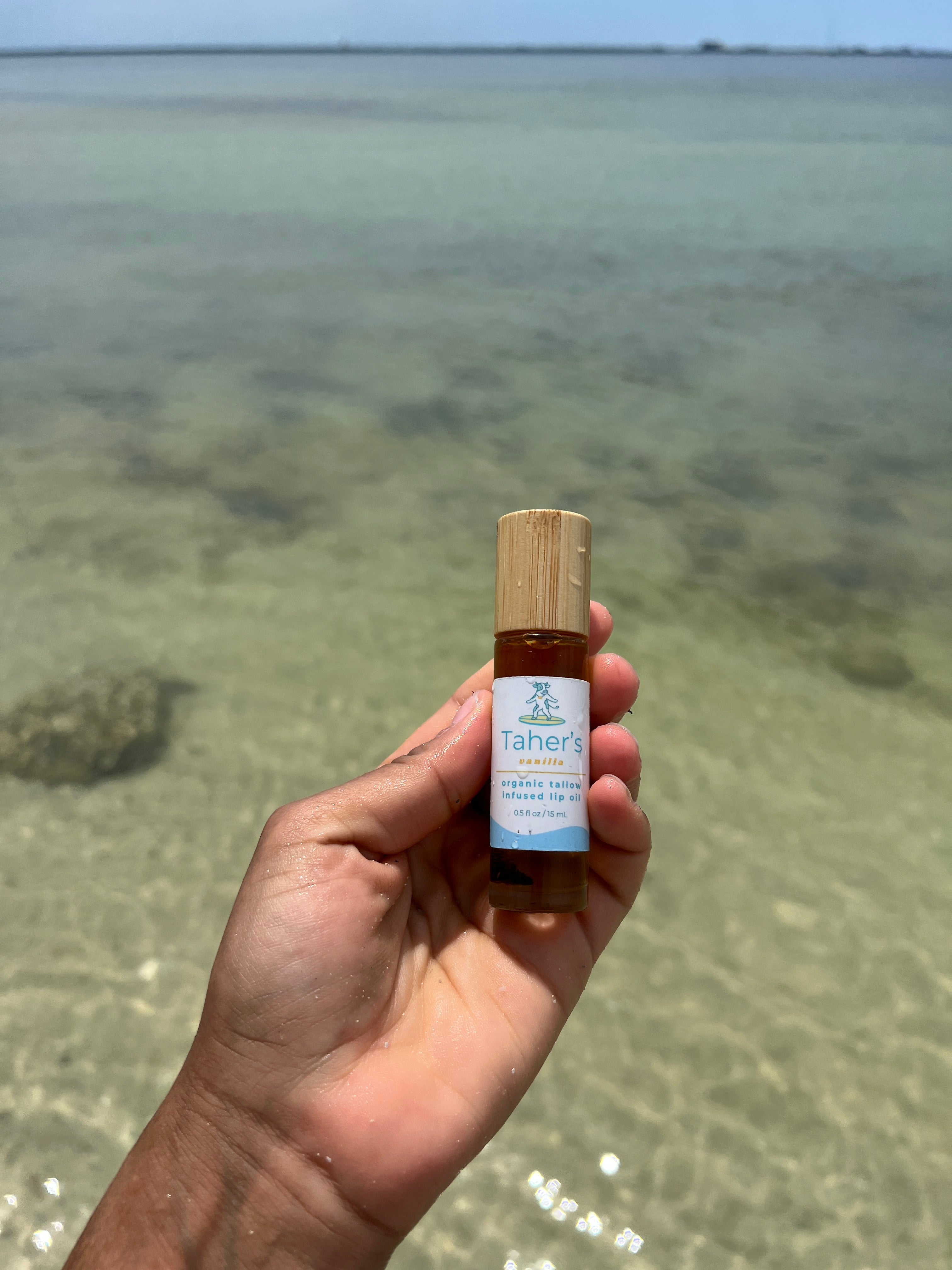 Taher's Organic Jumbo Vanilla Tallow Infused Lip Oil